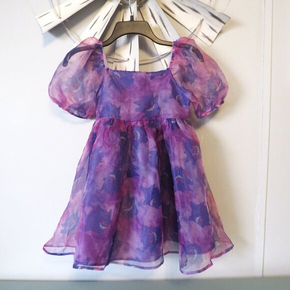 NWT Pokemon Girls Gengar Puff Sleeve Organza Dress Size L (10/12) - Picture 6 of 14